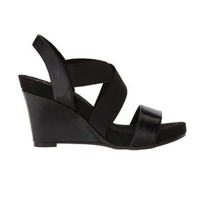 A2 By Aerosoles Women's Lotus Plush Wedge Sandal Black Size 6.5